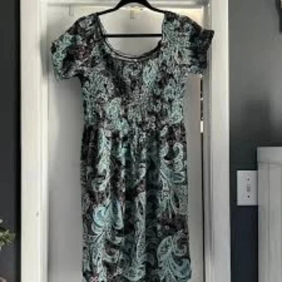 Xhilaration Floral Off Shoulder Short Sleeve Dress - Picture 1 of 7